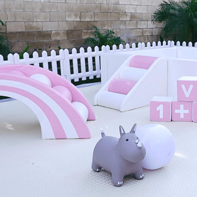 Orange County Kids Party Rentals 4 Pink and White Soft Play Set