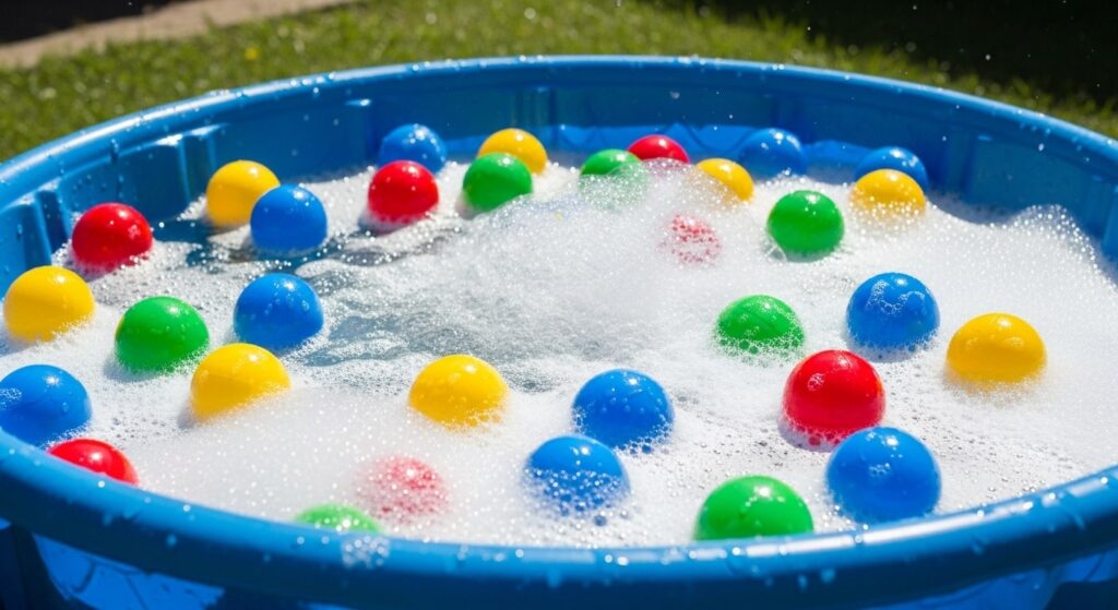 How to Clean and Maintain Your Ball Pit 4 balls inside kiddie pool
