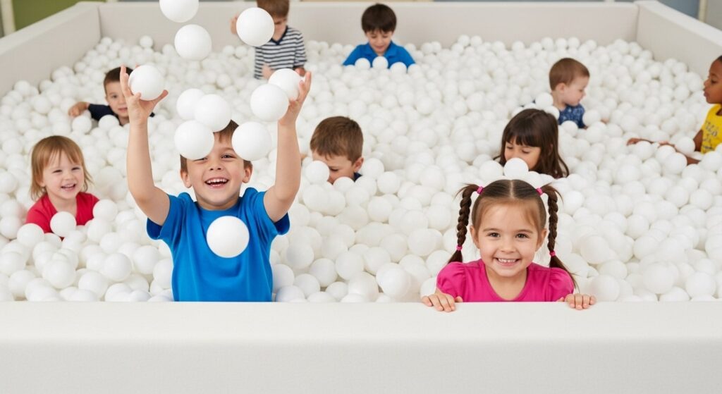 Kids playing in ball pit