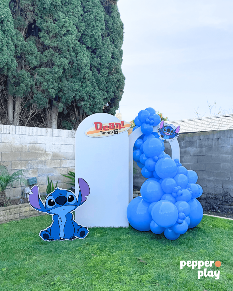 Blue Stitch Balloon Backdrop