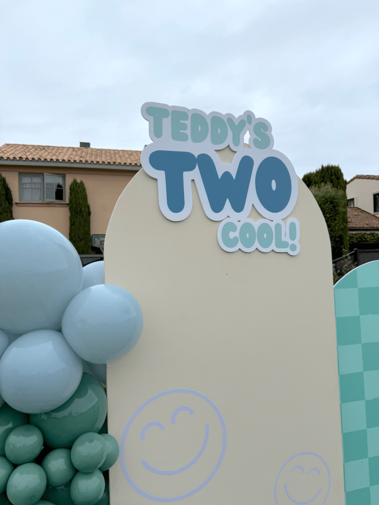 Teddy’s “TWO Cool” Birthday at Lido Isle in Newport Beach 8 Teddy's Two Cool sign