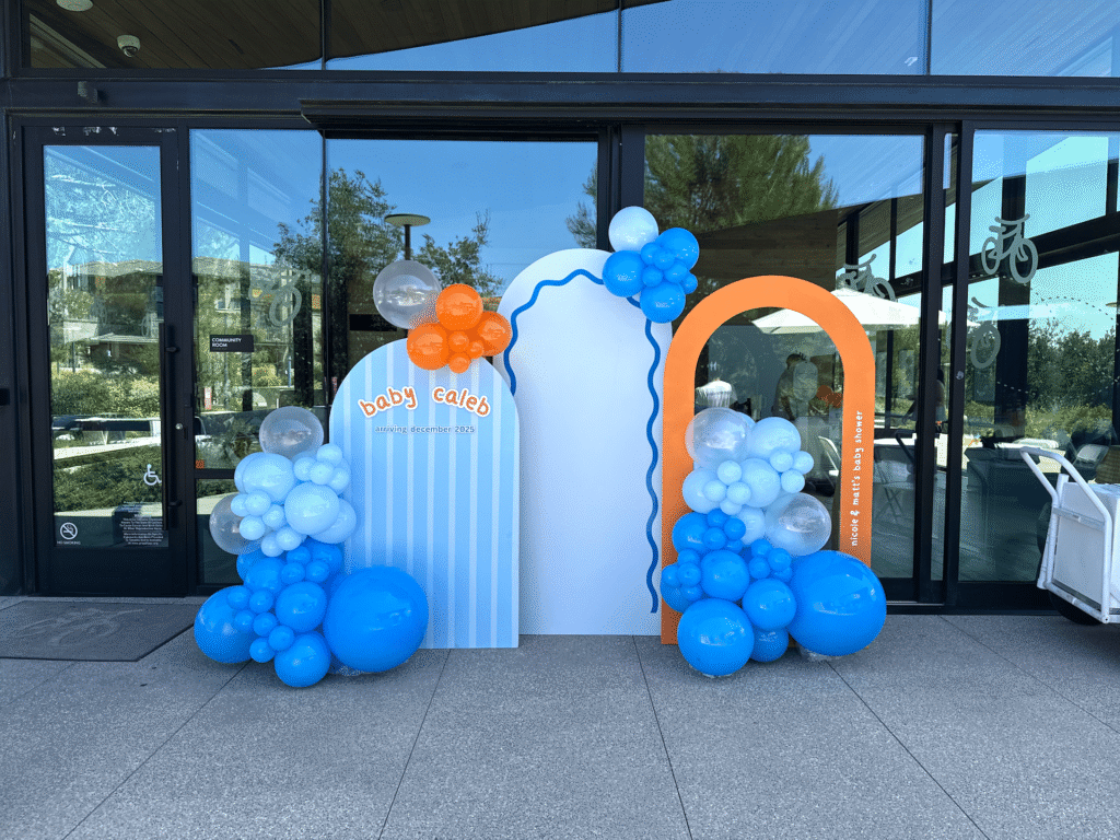 caleb baby shower balloon install