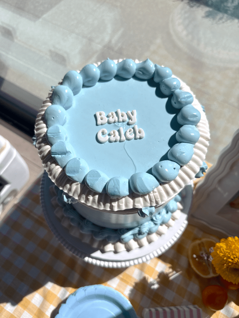 caleb baby shower blue cake