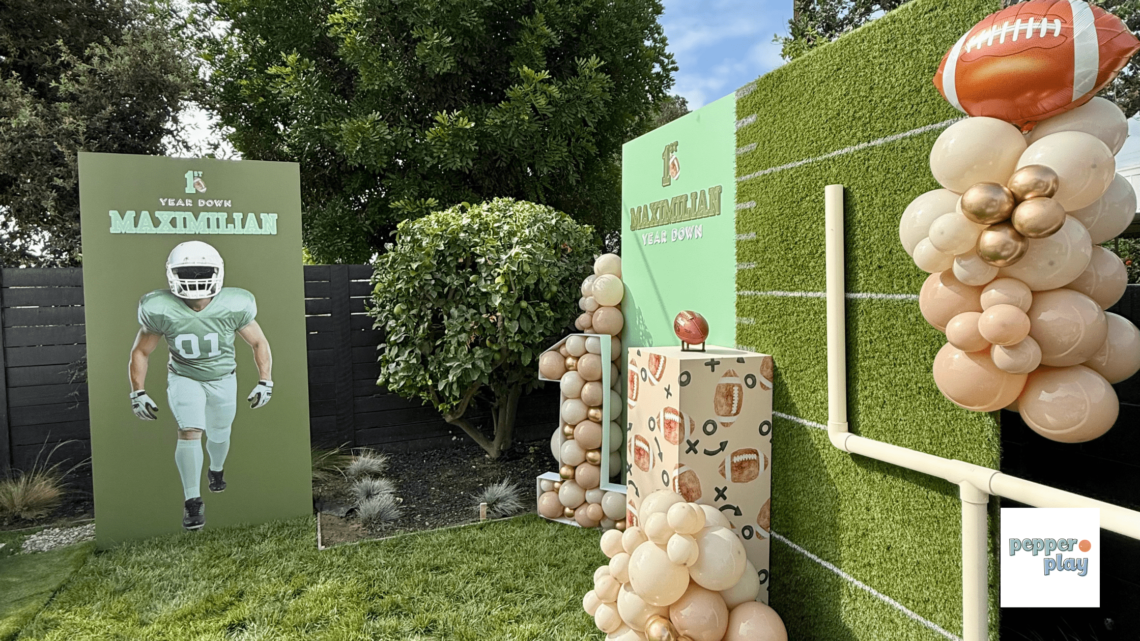 Football Themed Birthday Balloons in OC