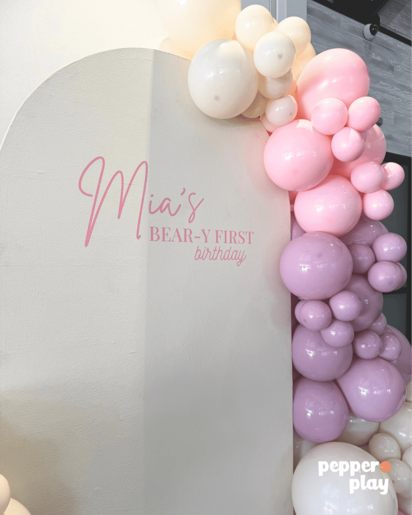 Bear-y First Birthday for Mia | Pink Soft Play & Balloons in Aliso Viejo 4 mia balloons