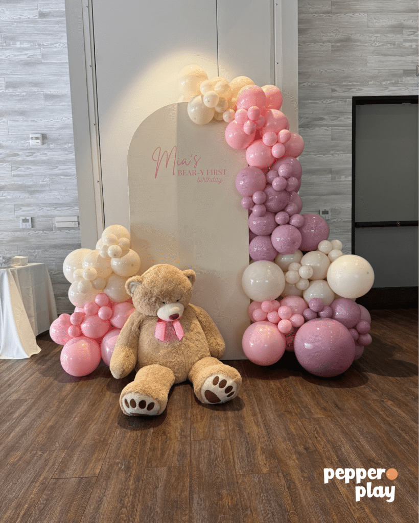 Bear-y First Birthday for Mia | Pink Soft Play & Balloons in Aliso Viejo 2 mia balloons3